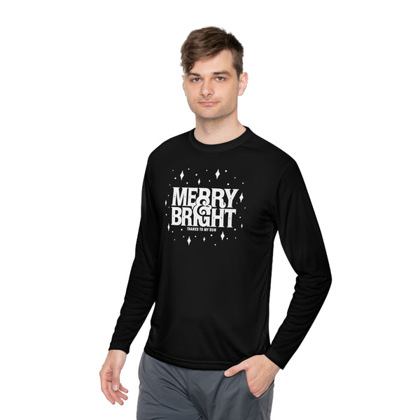 Merry & Bright (thanks to my run) – Unisex Performance Long-sleeve T-shirt