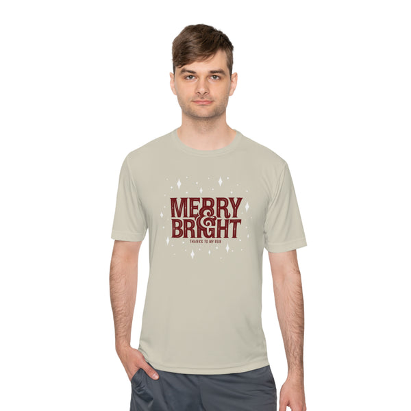 Merry & Bright (thanks to my run) – Unisex Performance T-shirt