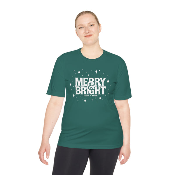 Merry & Bright (thanks to my run) – Unisex Performance T-shirt