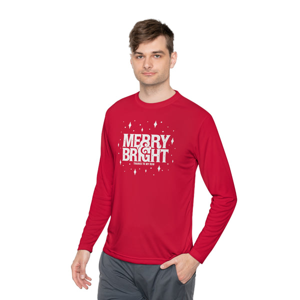 Merry & Bright (thanks to my run) – Unisex Performance Long-sleeve T-shirt