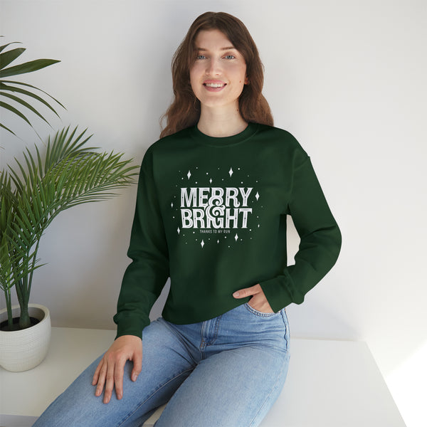 Merry & Bright (thanks to my run) – Unisex Crewneck Sweatshirt