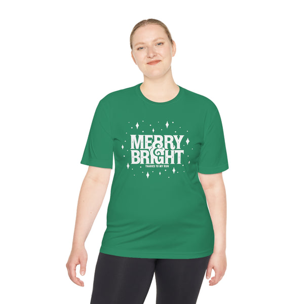 Merry & Bright (thanks to my run) – Unisex Performance T-shirt