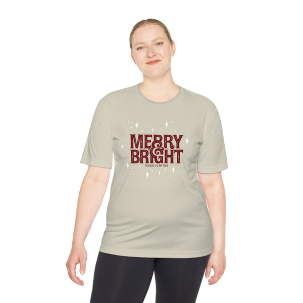 Merry & Bright (thanks to my run) – Unisex Performance T-shirt