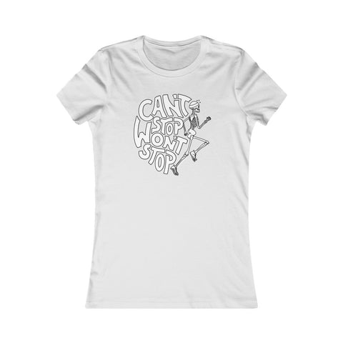 Can't Stop Won't Stop – Running Skeleton – Women's Fitted T-shirt