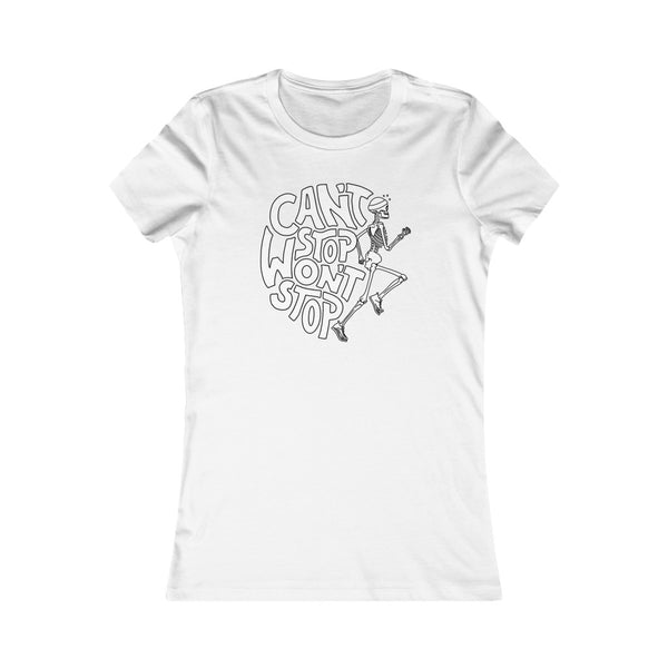Can't Stop Won't Stop – Running Skeleton – Women's Fitted T-shirt