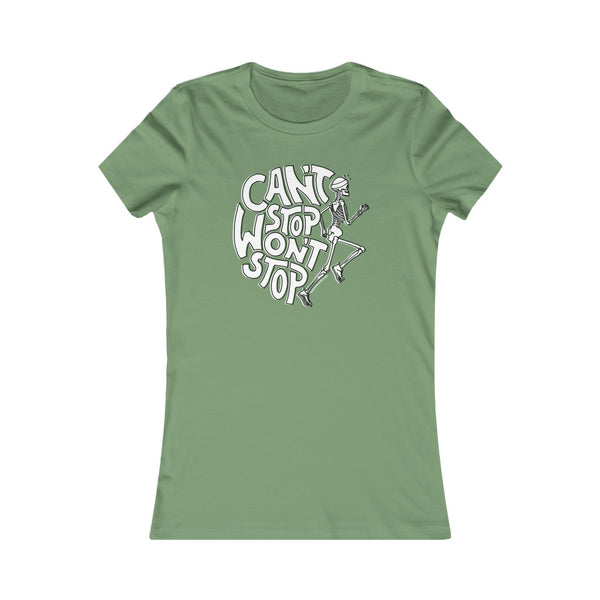 Can't Stop Won't Stop – Running Skeleton – Women's Fitted T-shirt