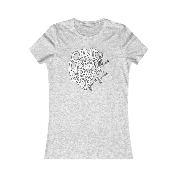 Can't Stop Won't Stop – Running Skeleton – Women's Fitted T-shirt