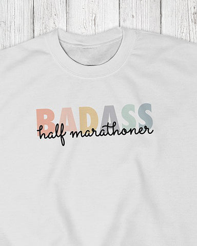 products/badass-half-marathoner-white-sweatshirt-close-up.jpg