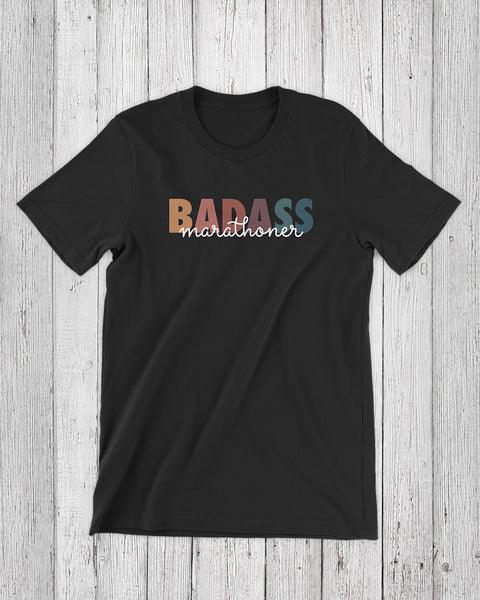 badass marathoner tshirt black 