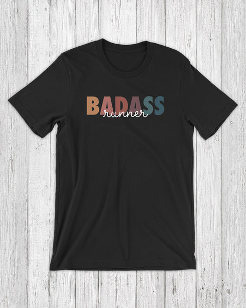 badass runner black t-shirt