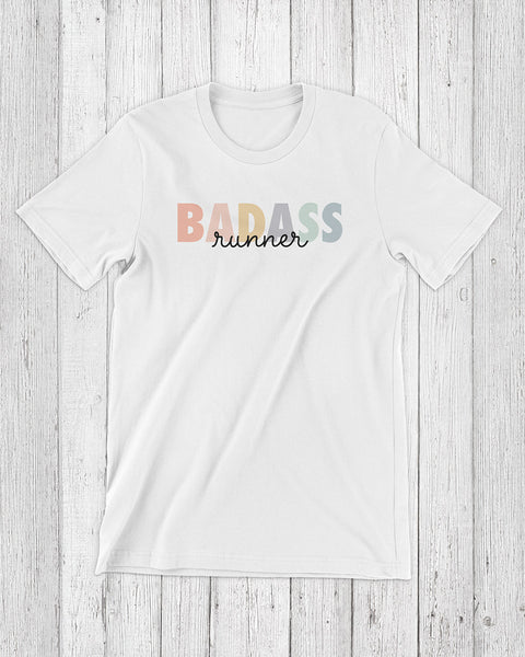 badass runner white t-shirt