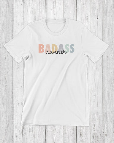 badass runner white t-shirt