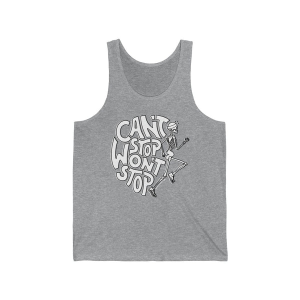 Can't Stop Won't Stop – Running Skeleton – Unisex Tank Top