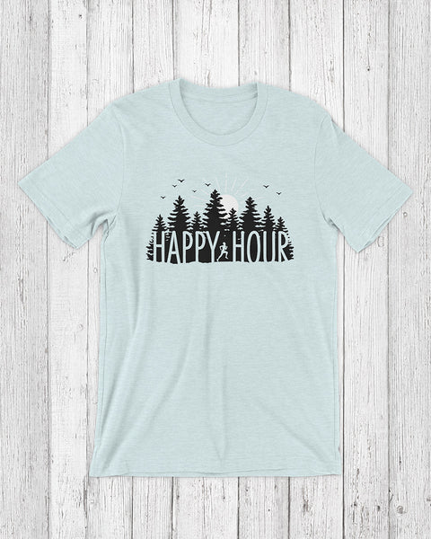 heather ice blue – a runner's happy hour – the best kind – running tshirt
